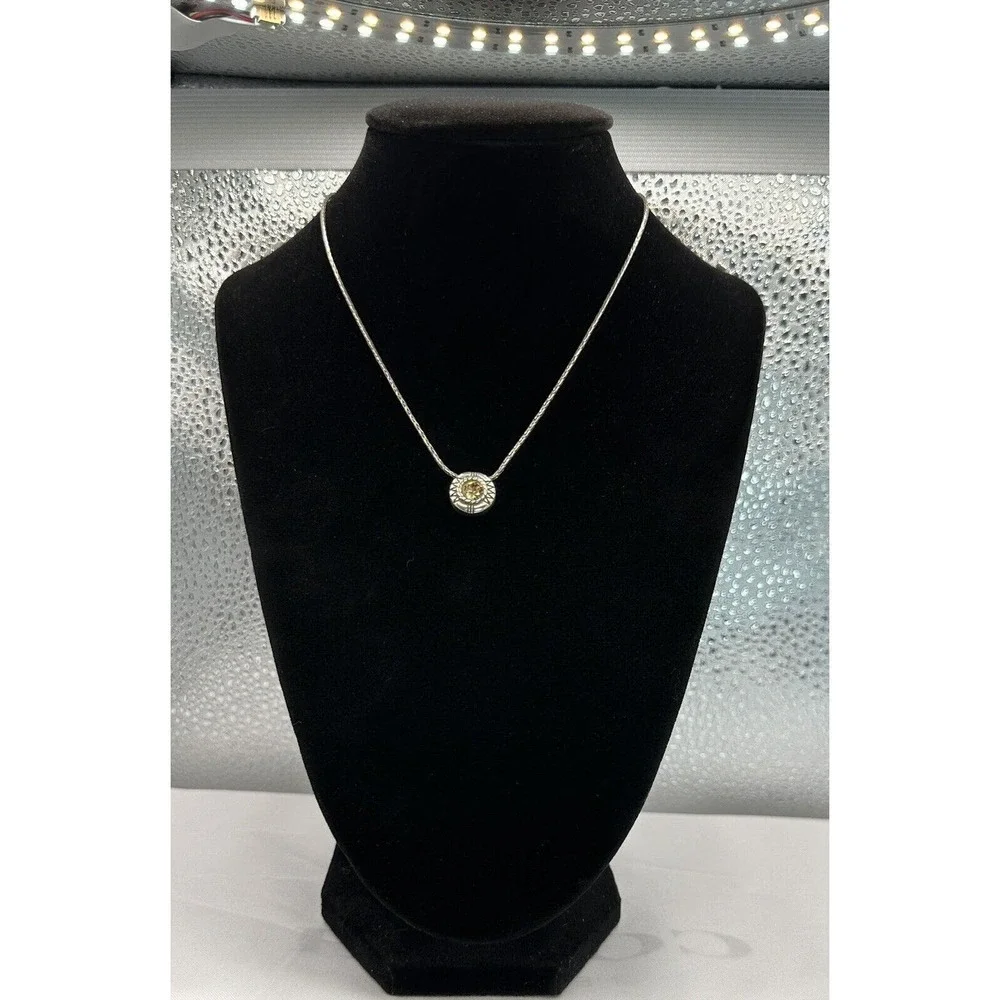 Brighton‎ Fortino Petite Pendant Reversible Topaz / Crystal Necklace